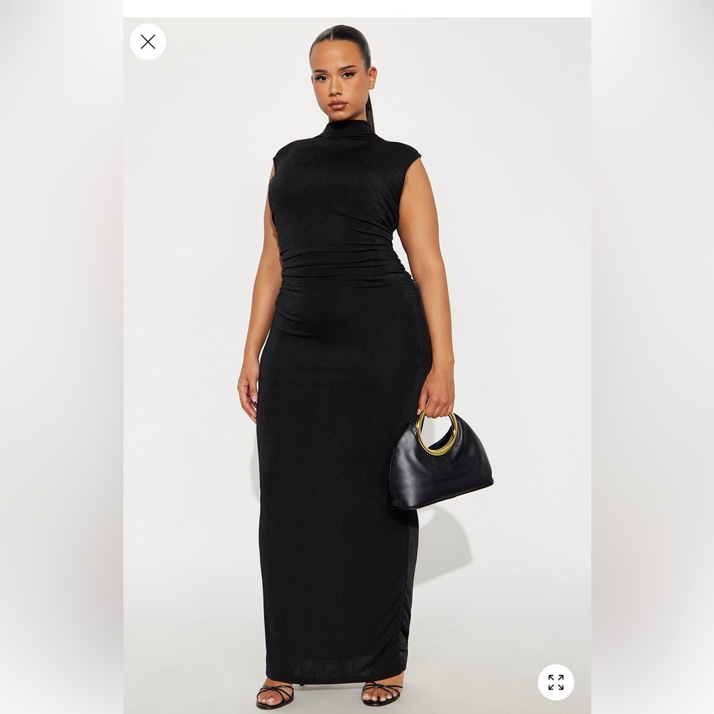 Black Mock Neck Maxi Dress for Women - Sleek Everyday Style